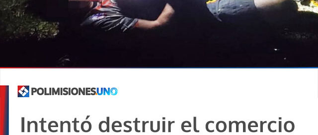 Intentó destruir el comercio de su ex pareja y terminó herido por sus propios golpes